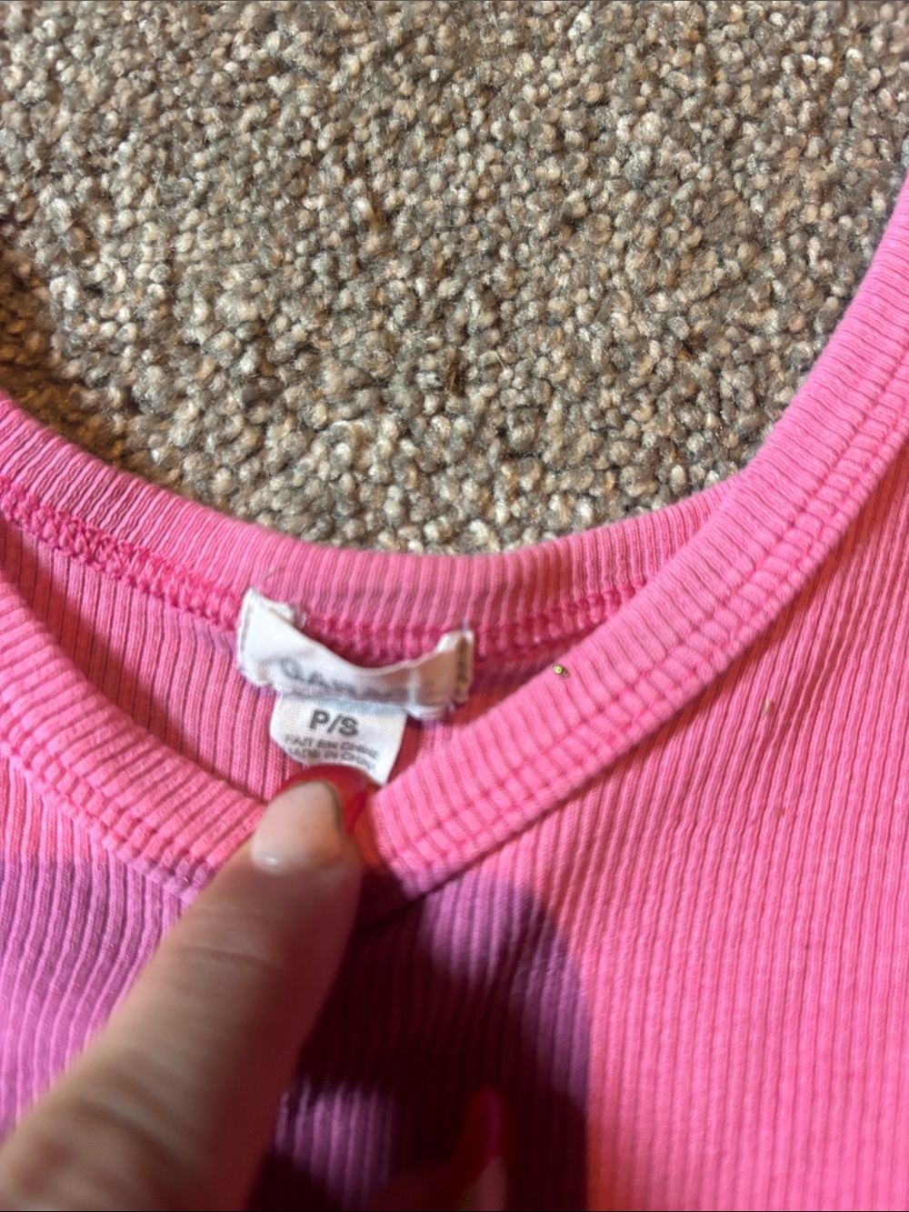 Garage Pink Ribbed Cropped Tank Top - Picture 2 of 3